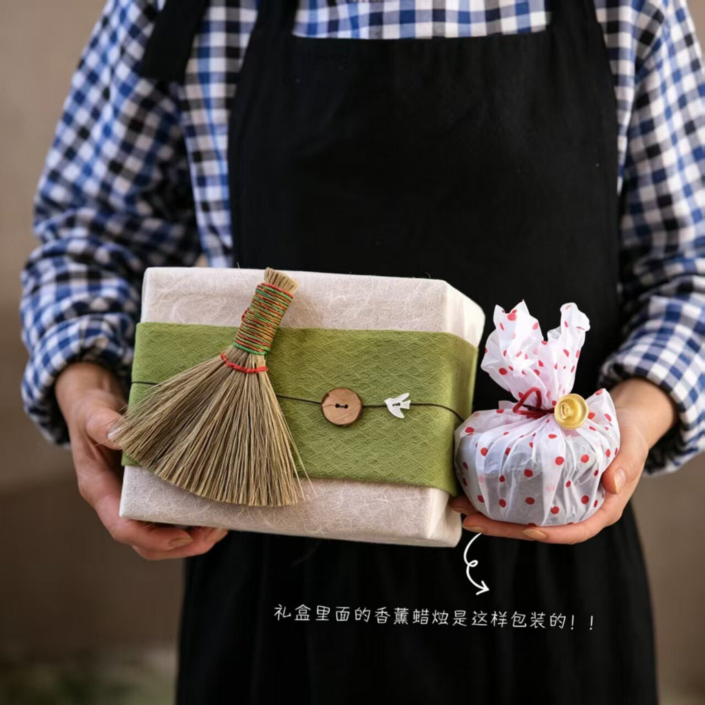 The "Cleansing Hearth" Sanctuary Box — Hand-Poured Candle & Detachable Whisk Broom Ritual Set